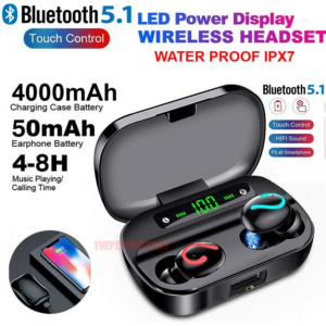 bluetooth 5.1 headset tws wireless earphones mini earbuds stereo headphones ipx7